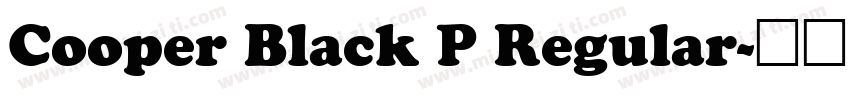 Cooper Black P Regular字体转换
